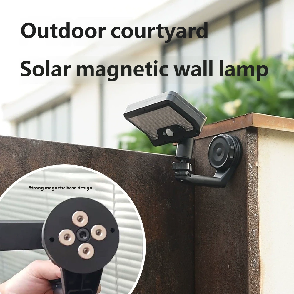Solar-powered outdoor courtyard light, home balcony lighting, magnetic wall light, human body induction, super bright street light
