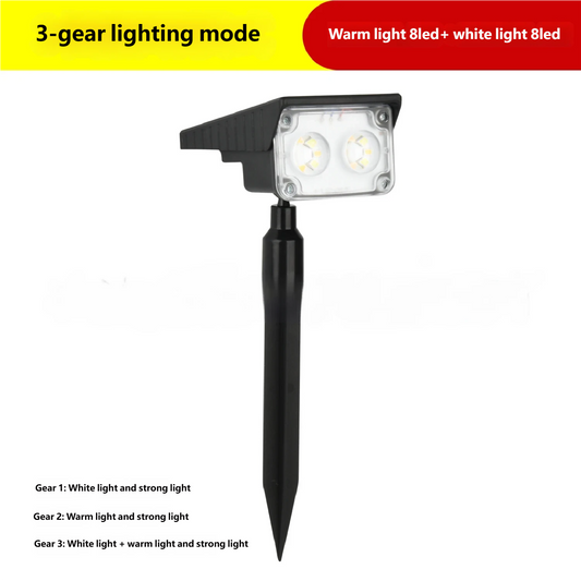 Solar-powered outdoor waterproof high-brightness tree light, garden ground-mounted lawn landscape light, courtyard spotlight