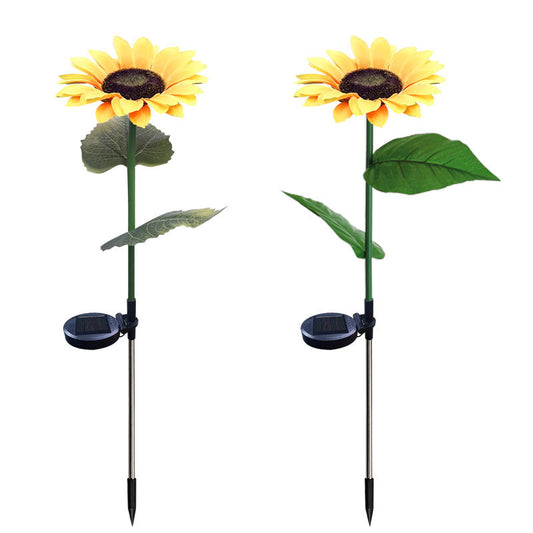 LED sunflower solar light, outdoor decorative simulated ground light, garden lawn solar panel.