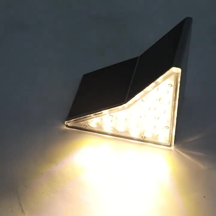 New LED wall washer light, landscape light, solar-powered step light, wall lamp, courtyard light, solar panel