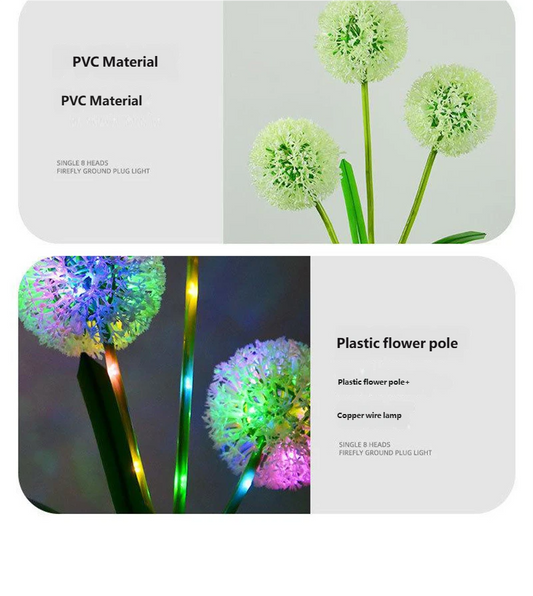 LED Solar Lawn Flower Lights - Ground-mounted, Outdoor Courtyard Garden Decorative Lawn Lights