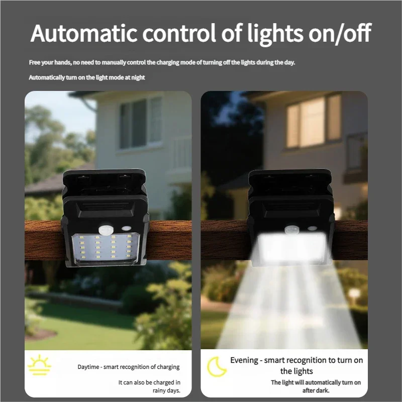 Solar-powered courtyard lights, home garden lighting, outdoor clip lights, lawn lights