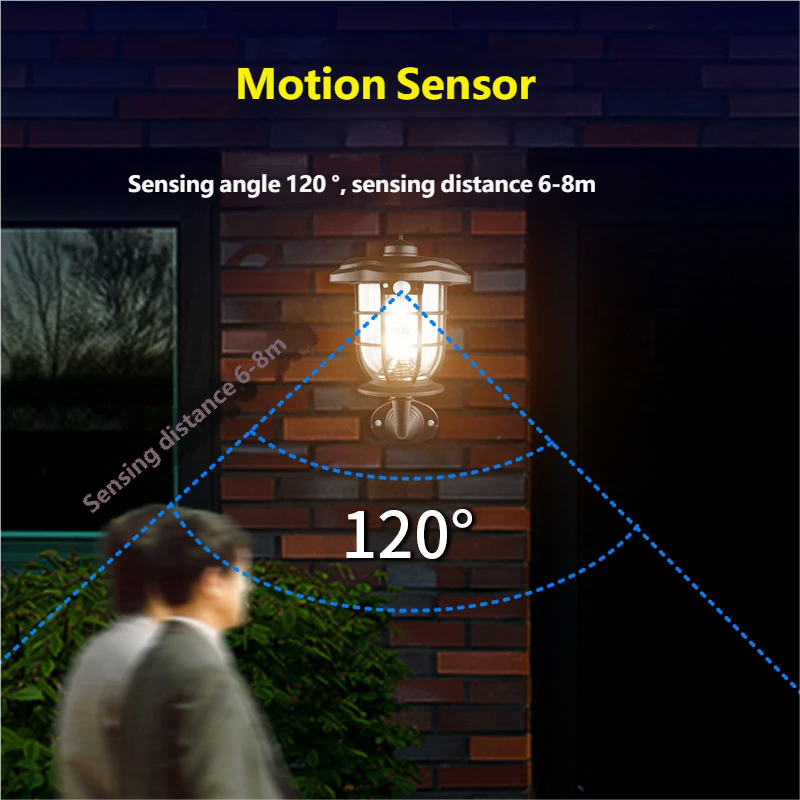 Outdoor Solar Courtyard Light, LED Human Body Induction Light, Rechargeable High-Power Home Lighting, Courtyard Wall Light