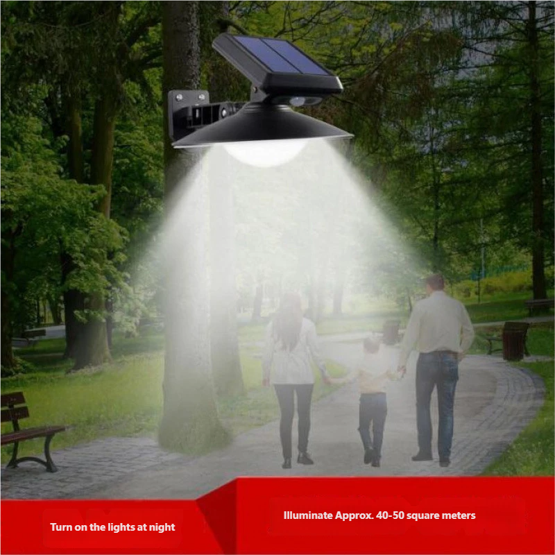 Solar street light, outdoor retro integrated human body sensor LED lighting wall light, outdoor courtyard street light