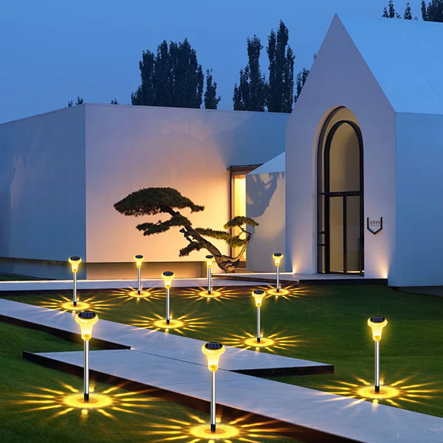 Solar-Powered Crystal Wand Water Drop Pattern Lawn Light, Outdoor Courtyard Light, Ambient Light, Ground Light, Garden Decorative Light