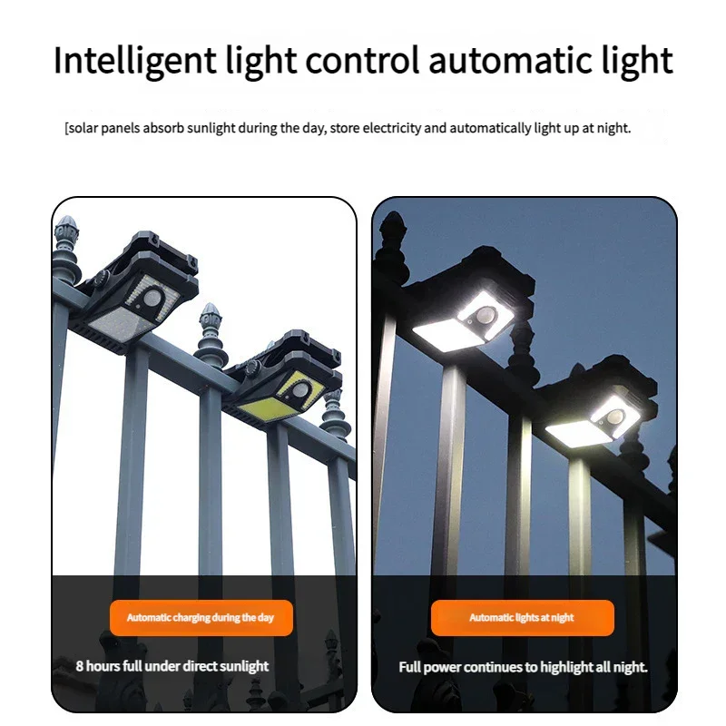 Solar-powered clip-on light, human body sensor outdoor octopus garden light, no-drill wall light, motion sensor light