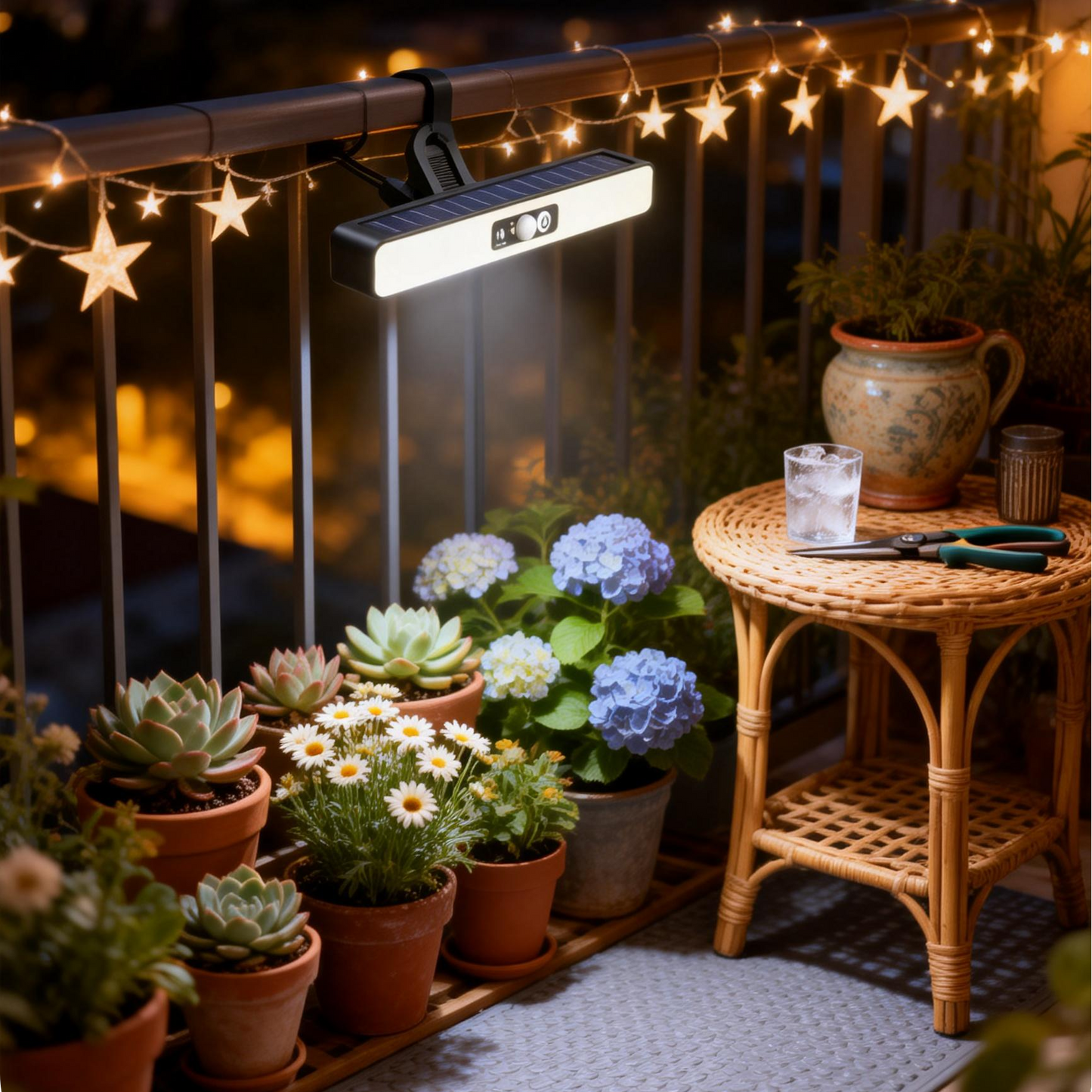 Solar-powered clip-on light, integrated split light, outdoor courtyard light, garden waterproof light, home garage lighting.