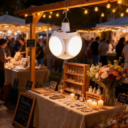 Solar-powered soccer ball light, night market rechargeable LED outdoor rechargeable camping light