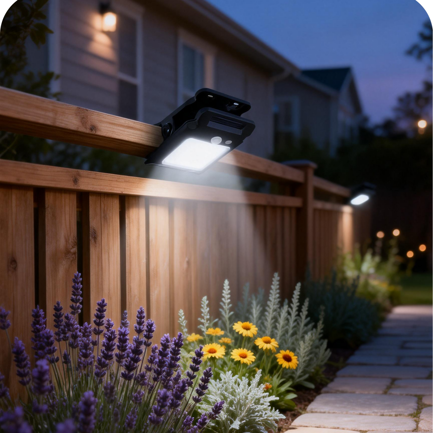 Solar-powered clip-on light, human body sensor outdoor octopus garden light, no-drill wall light, motion sensor light