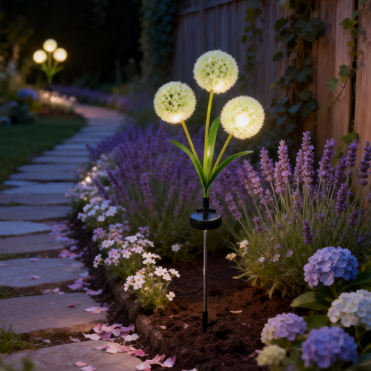 Solar-powered ground-mounted dandelion landscape lights, outdoor courtyard lawn lights, ambient lights, balcony garden decorative lights