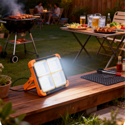 Solar-powered outdoor LED lighting, emergency portable wireless camping light