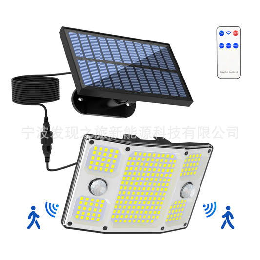 Outdoor split-type courtyard wall lamp, solar-powered rechargeable outdoor LED street light, solar-powered motion sensor lamp.