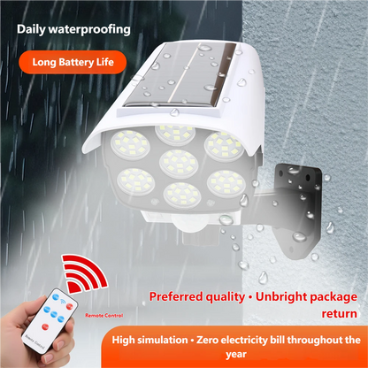 Solar-powered surveillance lights, simulated cameras, outdoor courtyard decorative lights, intelligent human body induction lighting, street lights, and charging lights.