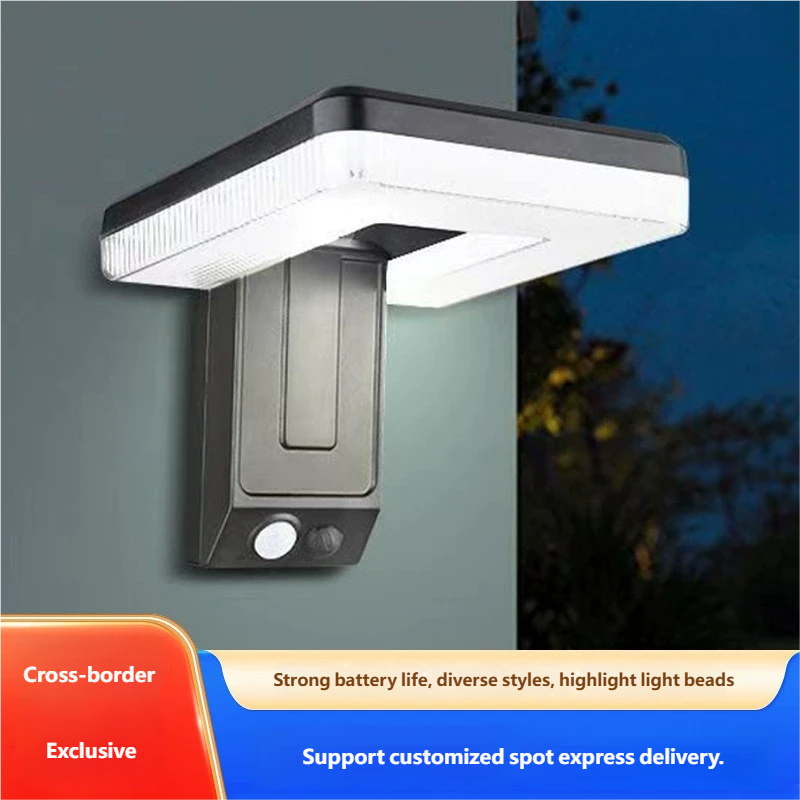 New cross-border wall lamp, outdoor waterproof villa courtyard light, garden solar rechargeable outdoor door sensor light