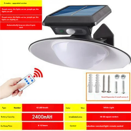 Solar street light, outdoor retro integrated human body sensor LED lighting wall light, outdoor courtyard street light