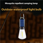 Solar-powered rechargeable camping light, ambient light, multi-functional portable tungsten filament light, outdoor retro camping bulb light