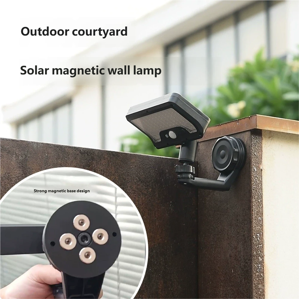 Solar-powered outdoor courtyard light, home balcony lighting, magnetic wall light, human body induction, super bright street light