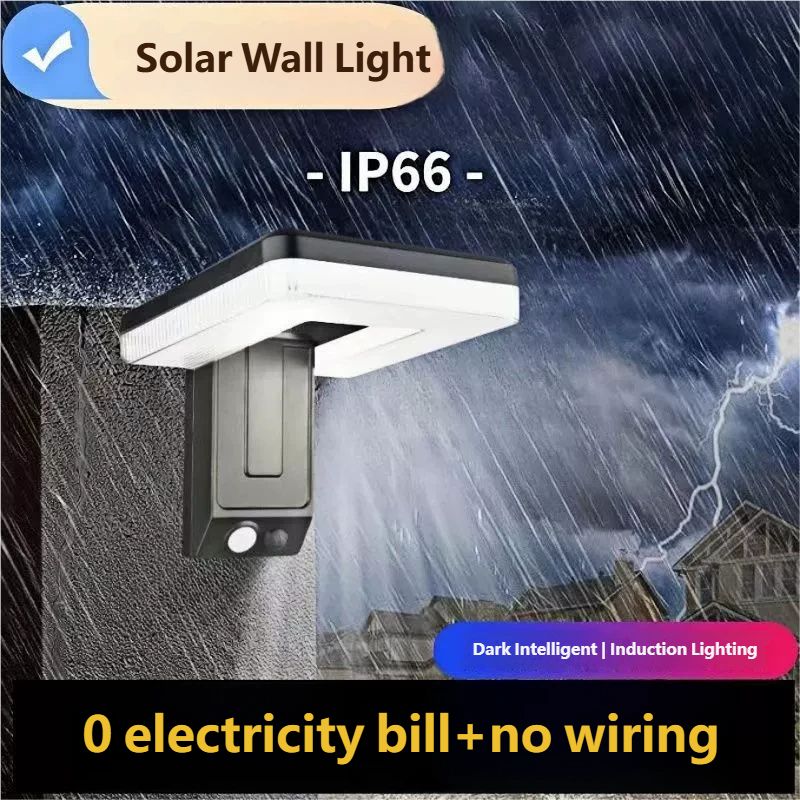 New outdoor waterproof wall lamp for villas, courtyards, gardens, solar-powered, rechargeable, outdoor doorway sensor light