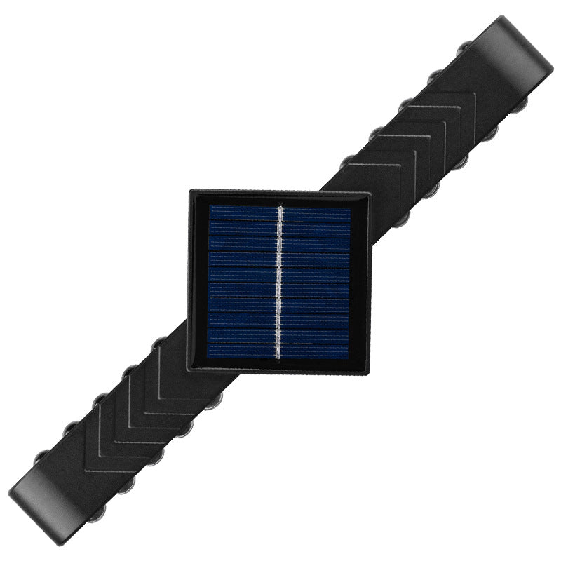 Solar-powered courtyard light, balcony decorative outdoor waterproof wall light, double-headed wall washer light, top and bottom emitting solar light