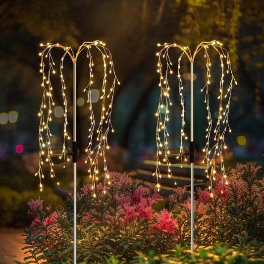 Solar String Lights for Firecrackers, Ground-Mounted, Courtyard, Garden, and Small Yard Decorative Lights, Outdoor Ambient Lights, Waterproof Lawn Lights