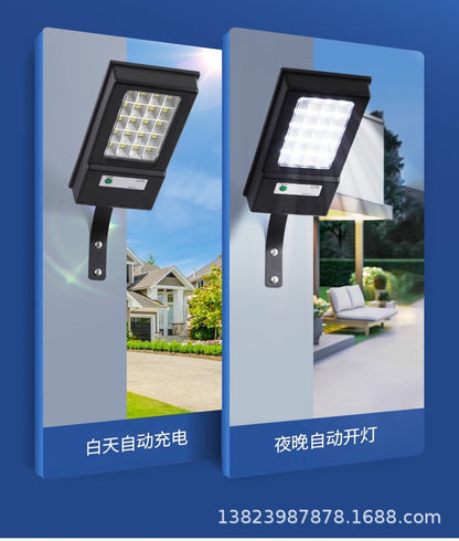 Solar floodlight, outdoor waterproof courtyard light, sensor-activated, automatically turns on at dusk, ultra-bright floodlight.