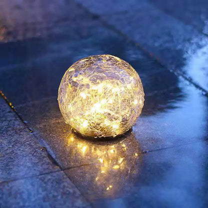 Solar-powered crackle lamp, outdoor patio glass hanging lamp, creative decorative Christmas Mason bottle lamp