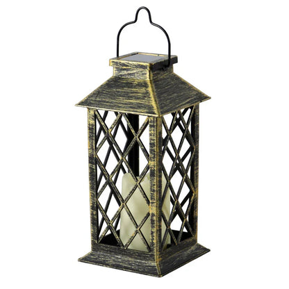 Plastic Solar Craft Light, Hollow Palace Lantern, Outdoor Garden Christmas Decoration, Solar Flame Candle Hanging Light
