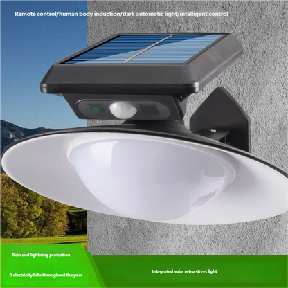 Solar street light, outdoor retro integrated human body sensor LED lighting wall light, outdoor courtyard street light