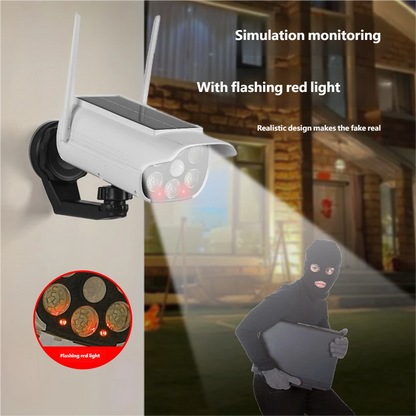 Solar-Powered Magnetic Surveillance LED Anti-Theft Wireless Simulation Human Body Induction Camera Wall Light Street Light