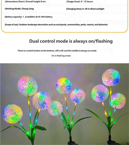 LED Solar Lawn Flower Lights - Ground-mounted, Outdoor Courtyard Garden Decorative Lawn Lights