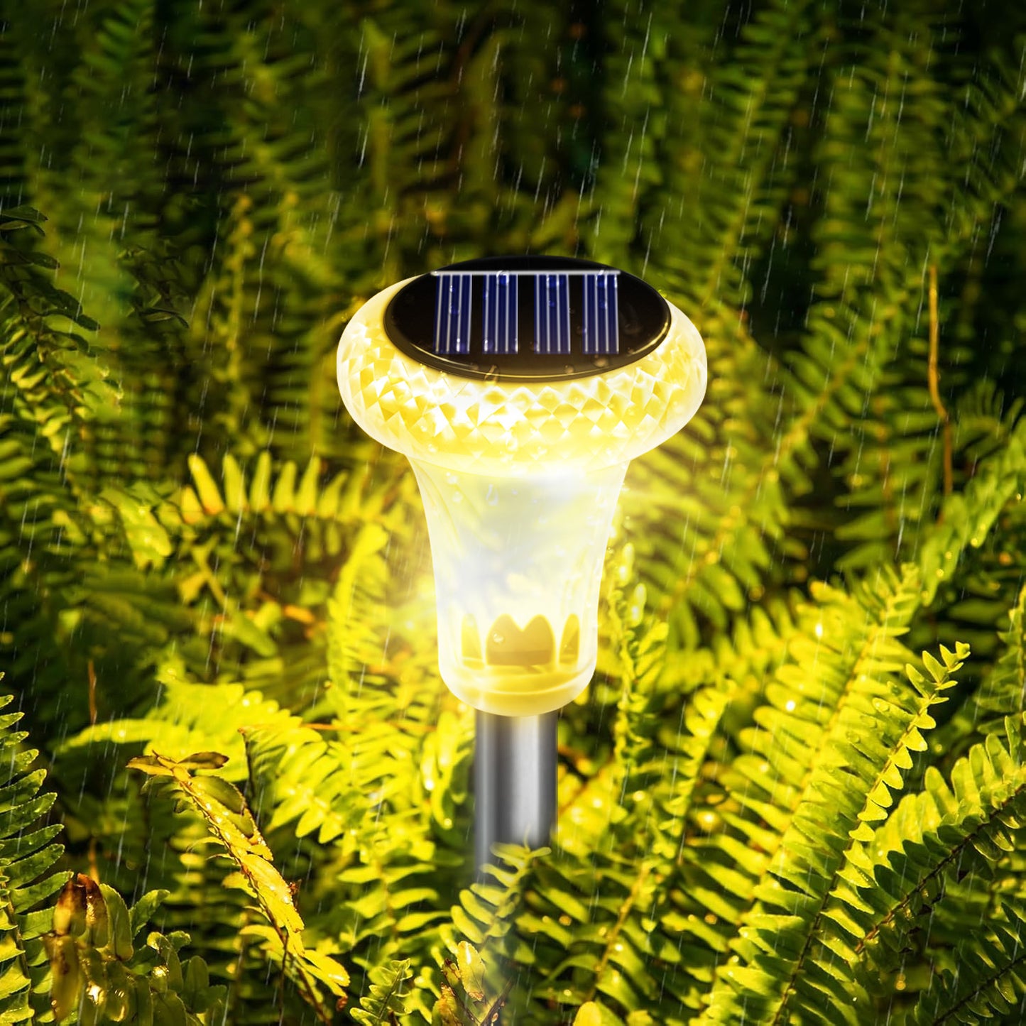 Solar-Powered Crystal Wand Water Drop Pattern Lawn Light, Outdoor Courtyard Light, Ambient Light, Ground Light, Garden Decorative Light