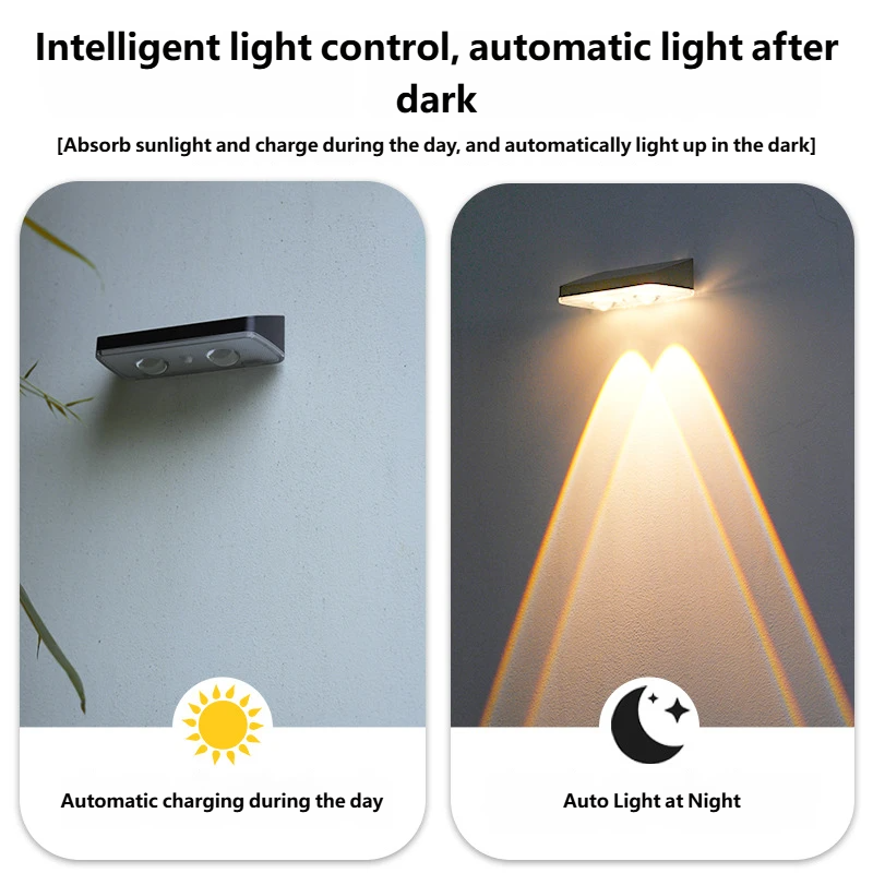 Solar-Powered Courtyard Wall Light, Outdoor Tri-Color Dimming Fence Light, Garden Wall Decoration, Ambient Landscape Light