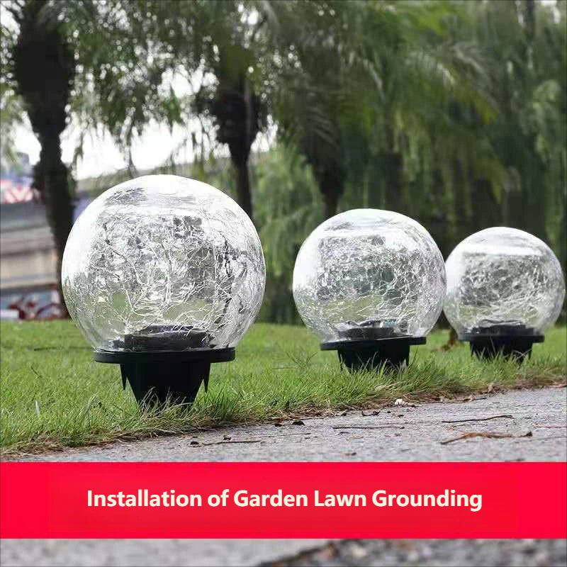 Solar-powered crackle lamp, outdoor patio glass hanging lamp, creative decorative Christmas Mason bottle lamp