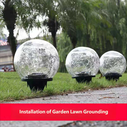 Solar-powered crackle lamp, outdoor patio glass hanging lamp, creative decorative Christmas Mason bottle lamp