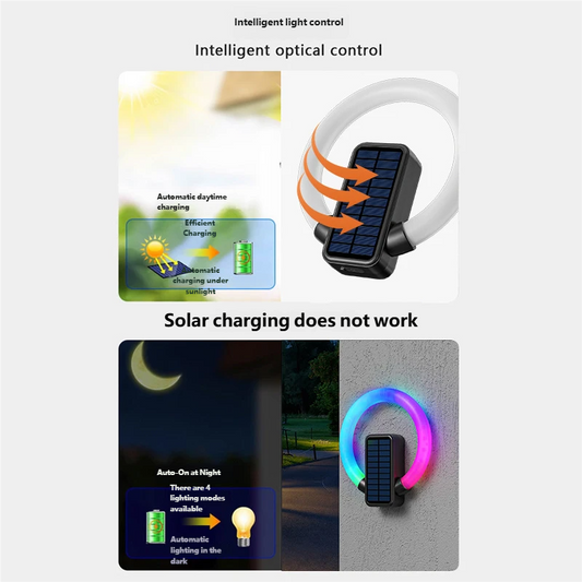 Outdoor Garden Ring Waterproof Tri-Light Source Courtyard Light, Rechargeable, Wiring-Free, Smart Light Control