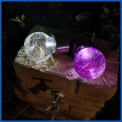 Outdoor solar crackle lamp, colored pendant lamp, waterproof garden sun landscape lamp, new type of solar outdoor lamp.