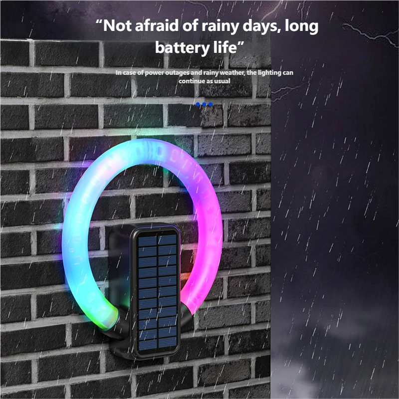 Outdoor Garden Ring Waterproof Tri-Light Source Courtyard Light, Rechargeable, Wiring-Free, Smart Light Control