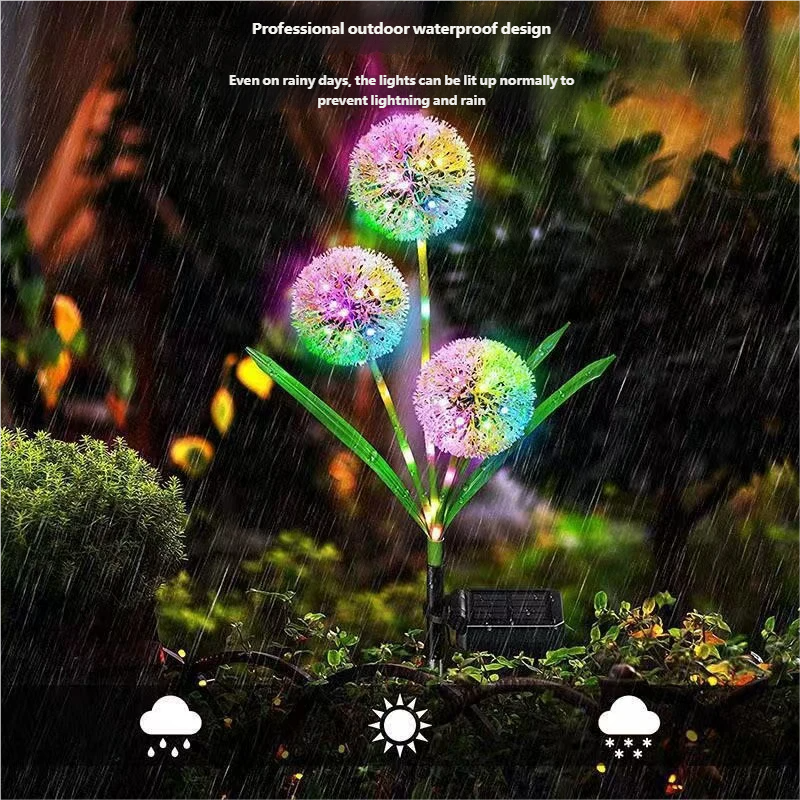 Solar-powered ground-mounted dandelion landscape lights, outdoor courtyard lawn lights, ambient lights, balcony garden decorative lights