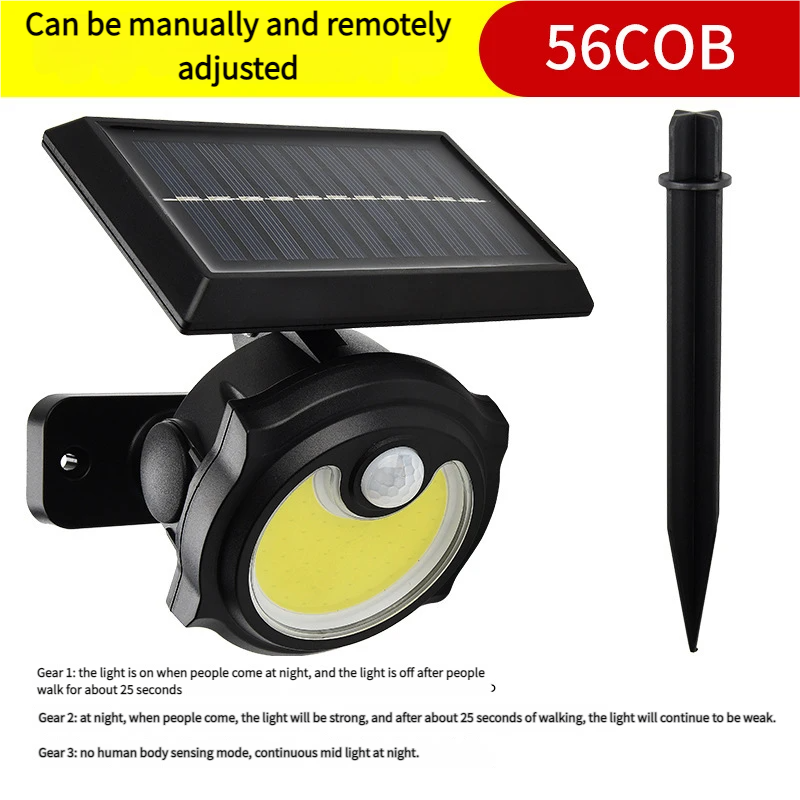Solar wall light with human body induction, outdoor courtyard light, waterproof lighting, LED light, solar panel