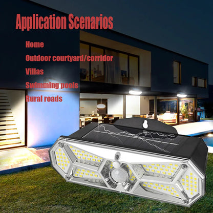 Solar-Powered Outdoor Courtyard Street Light, Human Body Induction, Waterproof Outdoor LED Wall Light