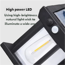 Outdoor solar wall light for parks and squares, intelligent human body sensing courtyard light, home balcony LED light