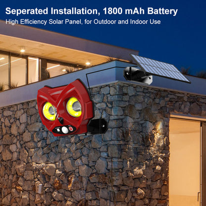 Solar-powered outdoor patio lighting, waterproof garden decorative owl street light, automatic sensor wall light