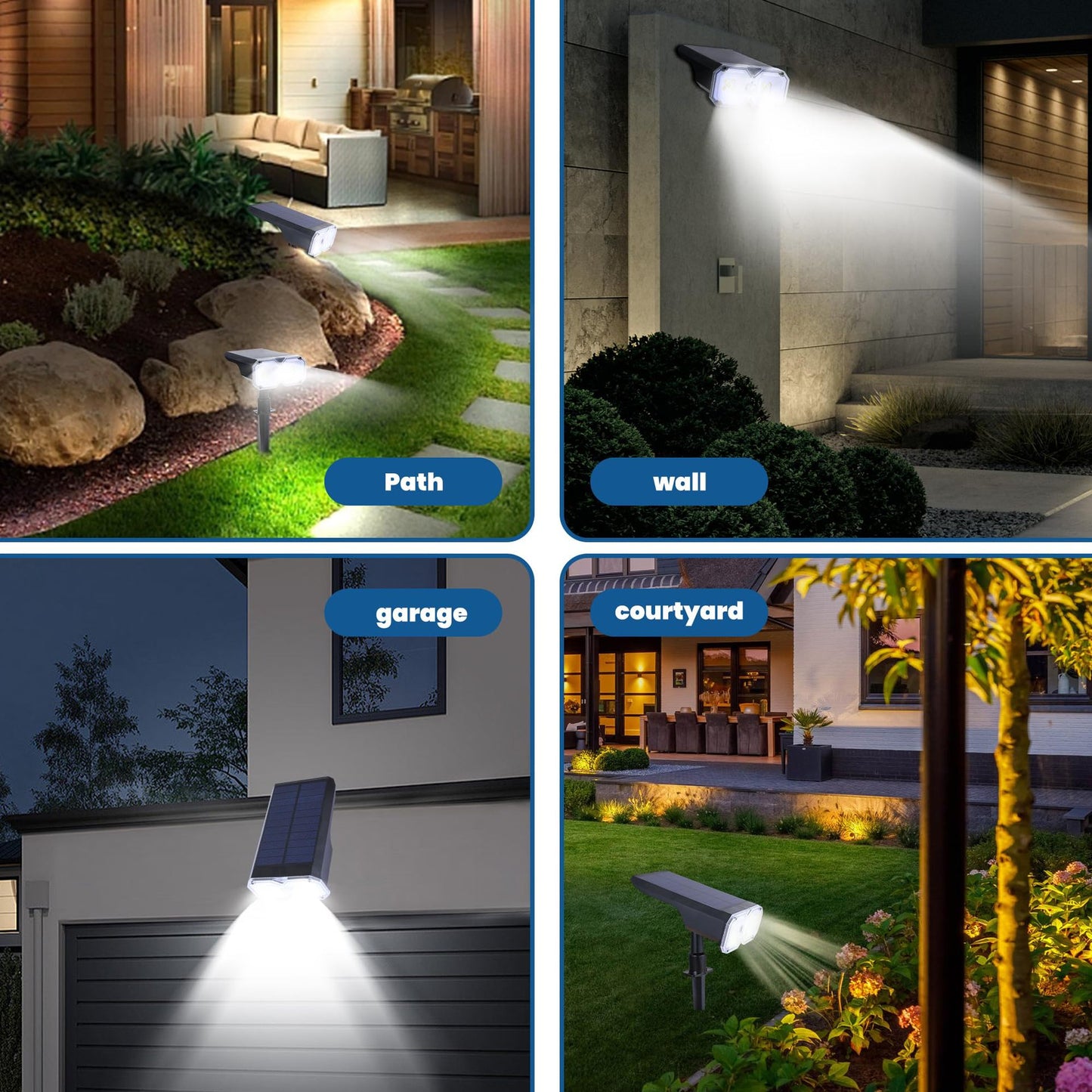 Outdoor Solar Tree Light, Garden Landscape LED Dual-Light Source Lawn Light