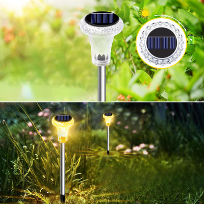 Solar-Powered Crystal Wand Water Drop Pattern Lawn Light, Outdoor Courtyard Light, Ambient Light, Ground Light, Garden Decorative Light