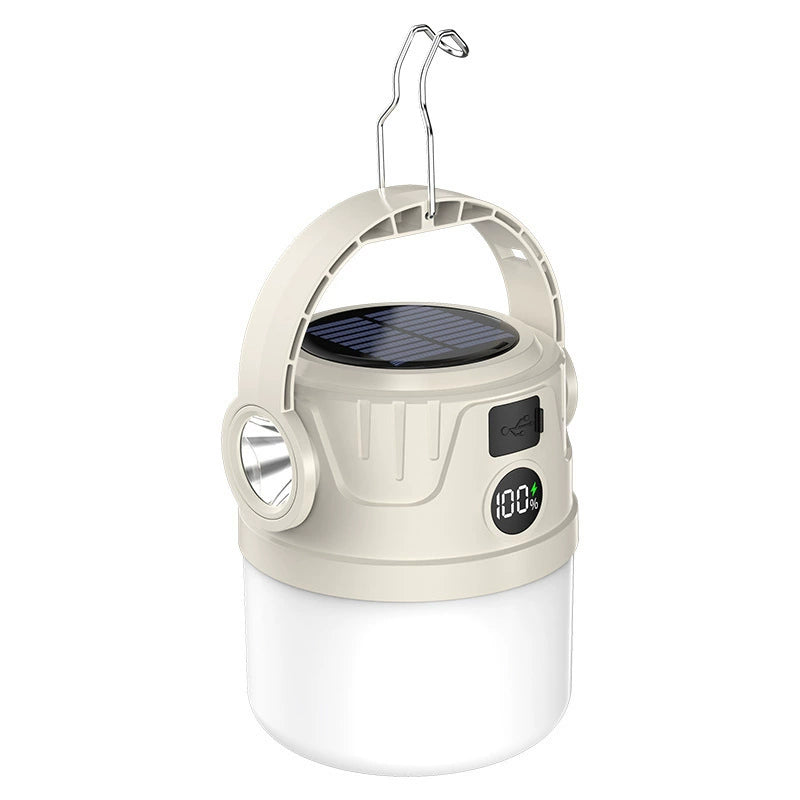 Long-lasting camping light, solar-powered outdoor rechargeable tent light, emergency light, camping light, rechargeable lighting.