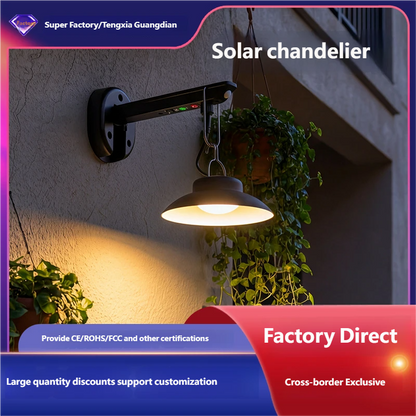 Solar pendant light, sensor light, courtyard light, outdoor decorative split light, no-drill installation, intelligent sensor.