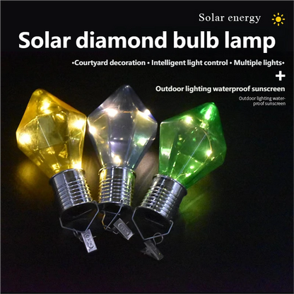Indoor and outdoor waterproof multi-color landscape decorative solar light, camping party ambient light, solar diamond bulb light