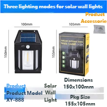 Outdoor solar wall light for parks and squares, intelligent human body sensing courtyard light, home balcony LED light