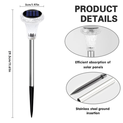 Solar-Powered Crystal Wand Water Drop Pattern Lawn Light, Outdoor Courtyard Light, Ambient Light, Ground Light, Garden Decorative Light