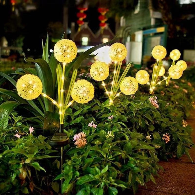 Solar-powered ground-mounted dandelion landscape lights, outdoor courtyard lawn lights, ambient lights, balcony garden decorative lights